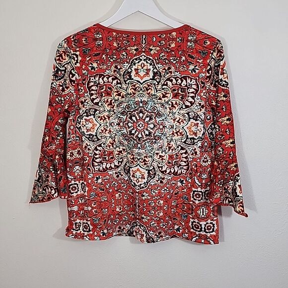 Just Fashion Now colorful mid bell sleeve boho floral top NWT size small - Picture 6 of 7